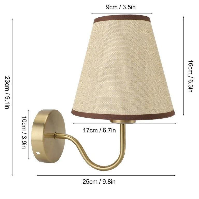 Wall Sconce in Scandinavian Style Made of Metal and Fabric