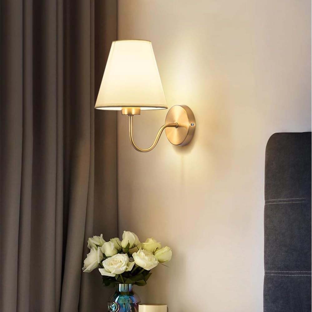 Wall Sconce in Scandinavian Style Made of Metal and Fabric
