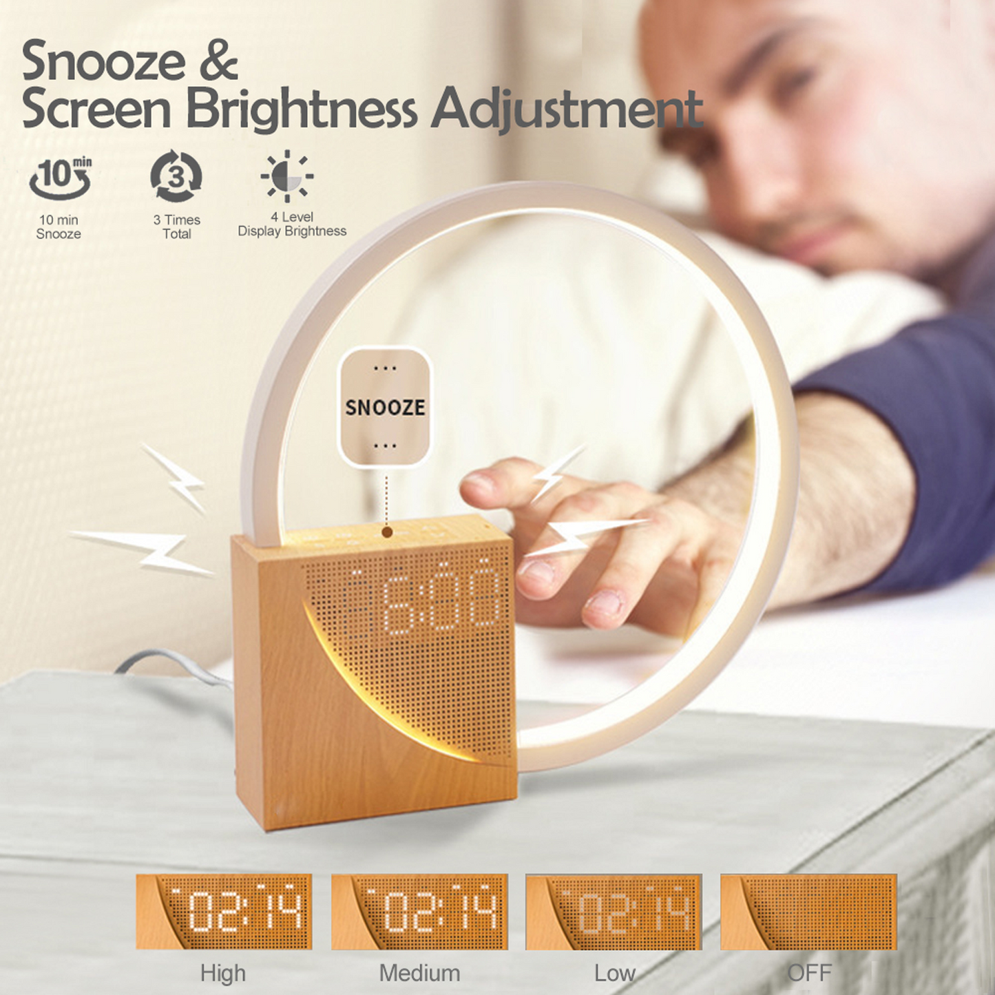 Table lamp-bedside alarm clock.