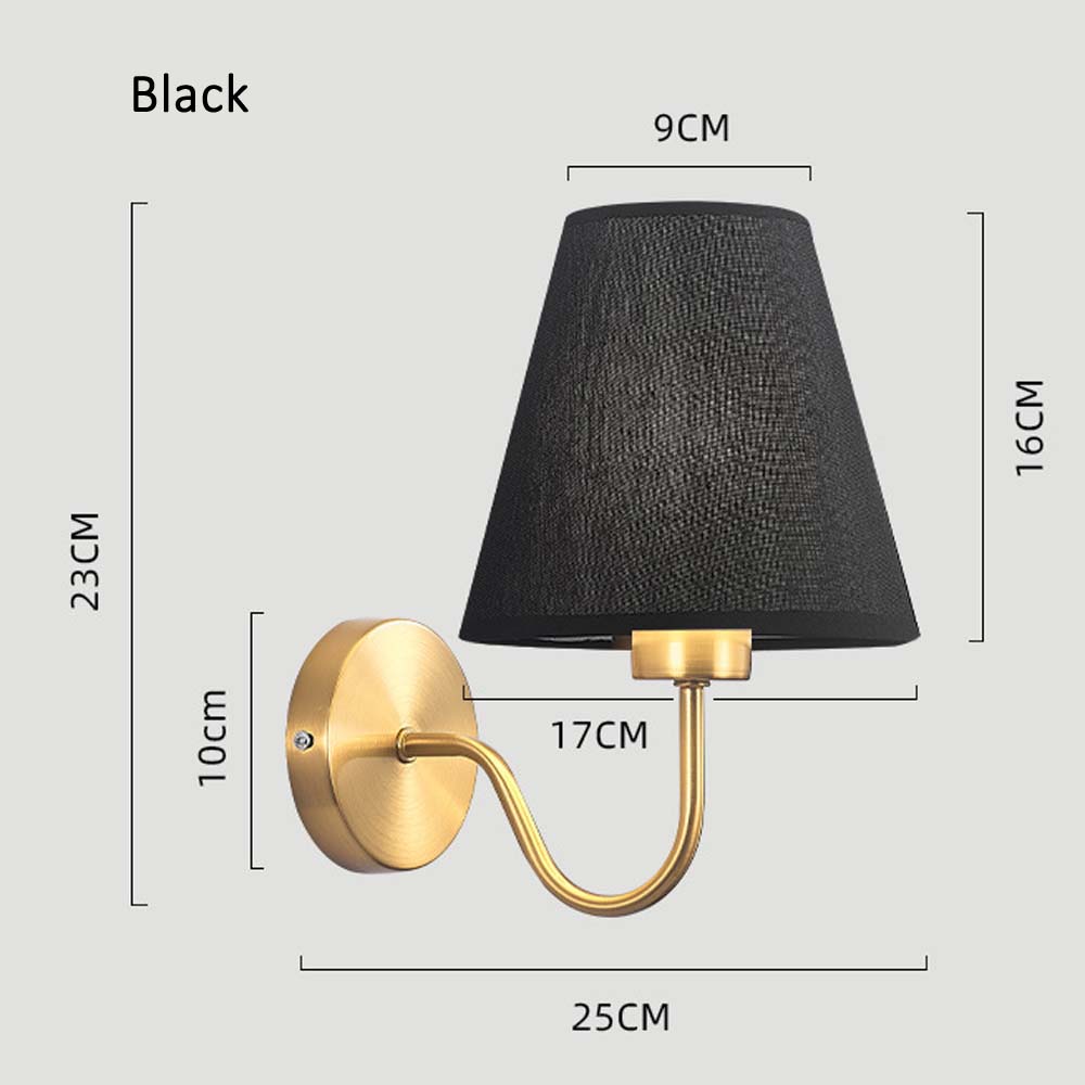 Wall Sconce in Scandinavian Style Made of Metal and Fabric