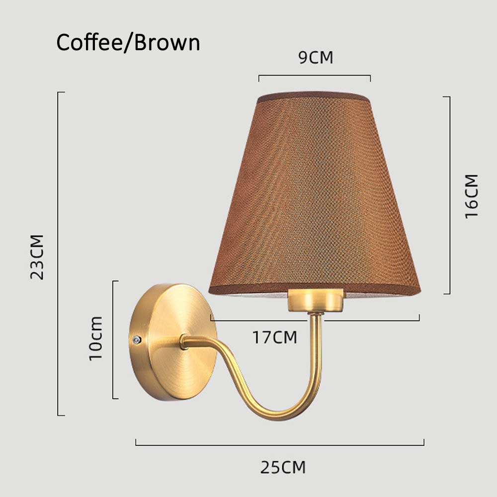 Wall Sconce in Scandinavian Style Made of Metal and Fabric