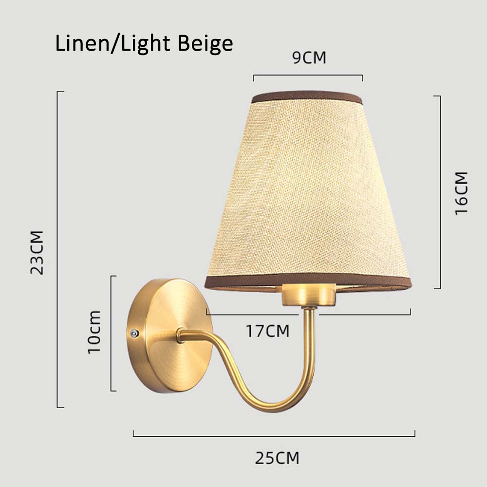 Wall Sconce in Scandinavian Style Made of Metal and Fabric