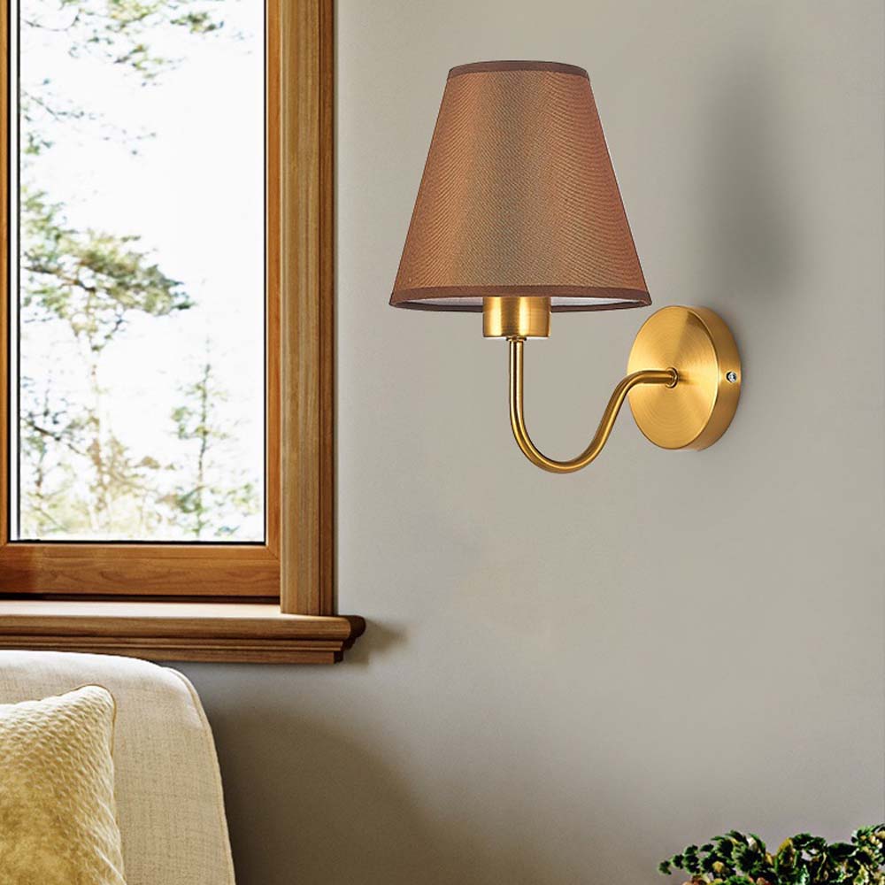 Wall Sconce in Scandinavian Style Made of Metal and Fabric
