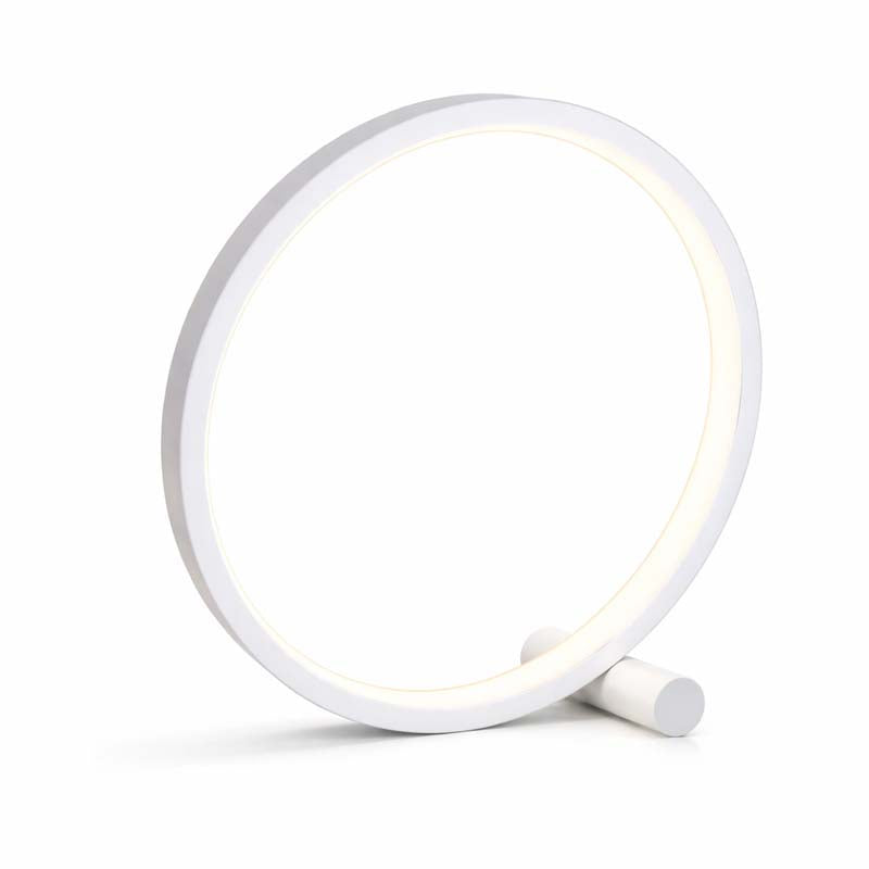White round night light on a white background