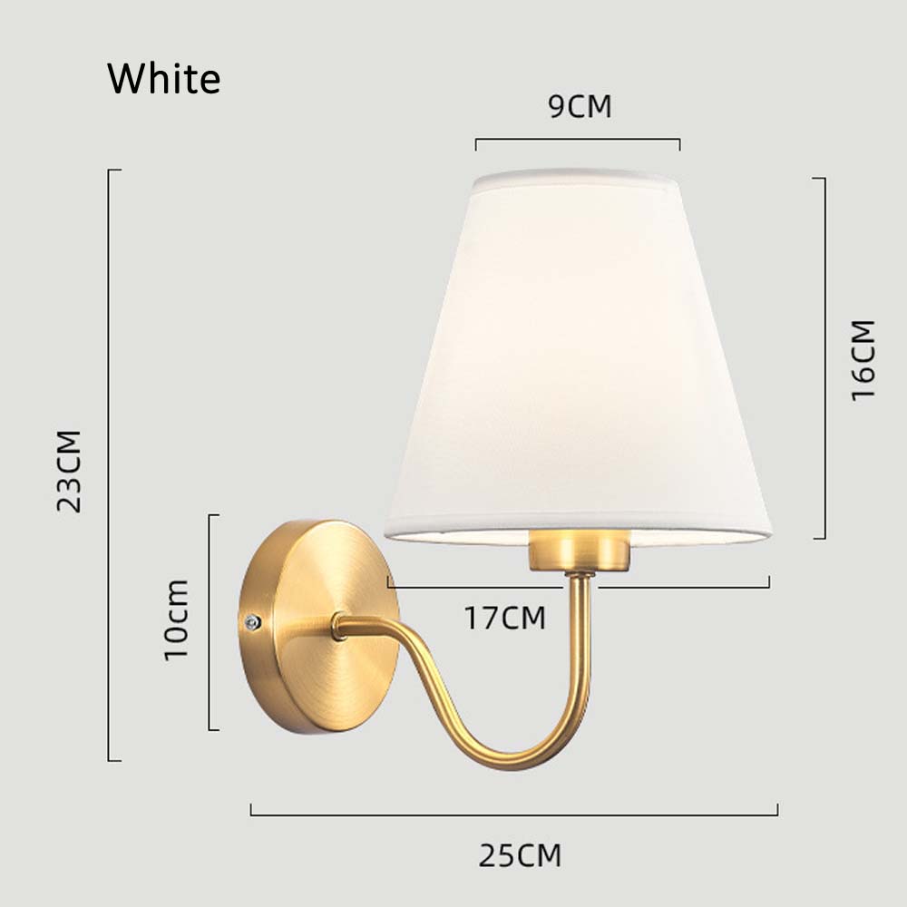 Wall Sconce in Scandinavian Style Made of Metal and Fabric
