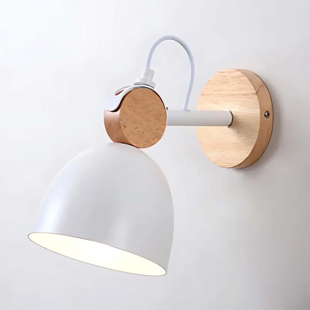 Modern LED light fixture in a dome shape.