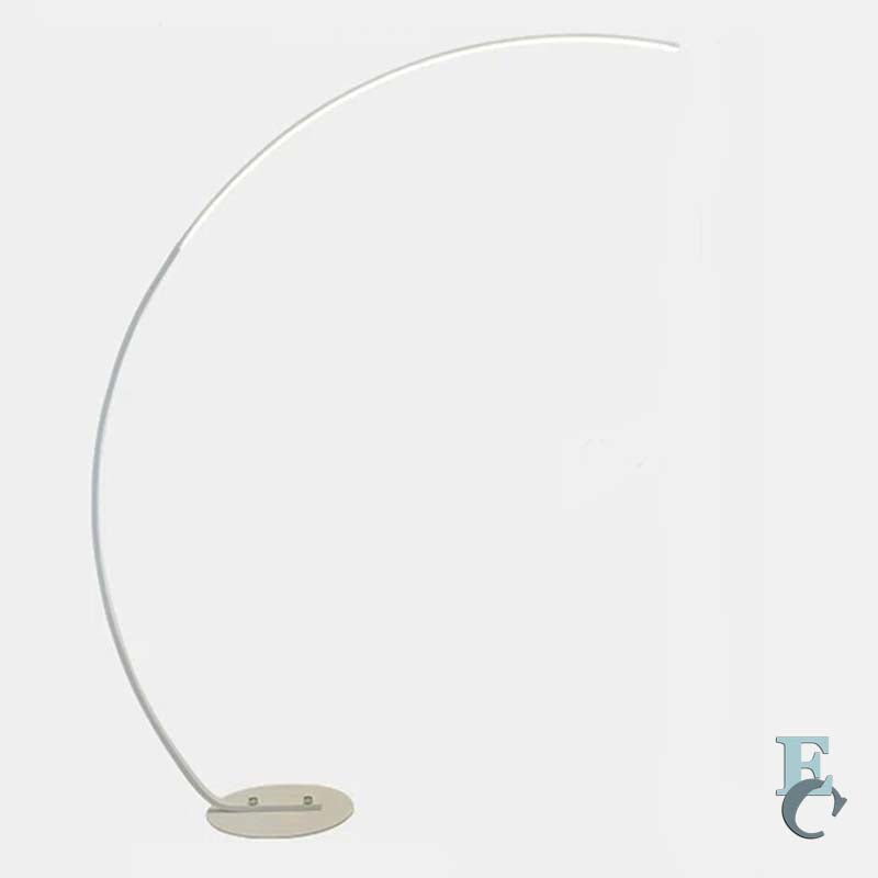 White arc LED floor lamp on a white background
