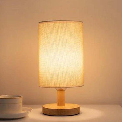 Wooden bedside lamp