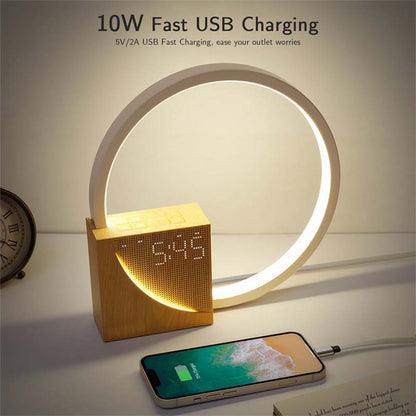 Table lamp-bedside alarm clock.
