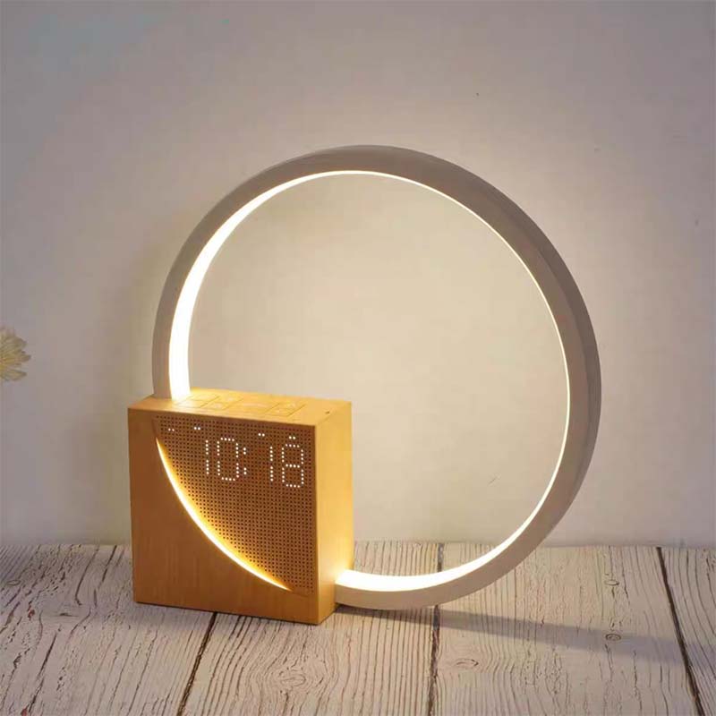 Table lamp-bedside alarm clock.