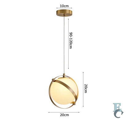 Golden Framed Globe Pendant Light