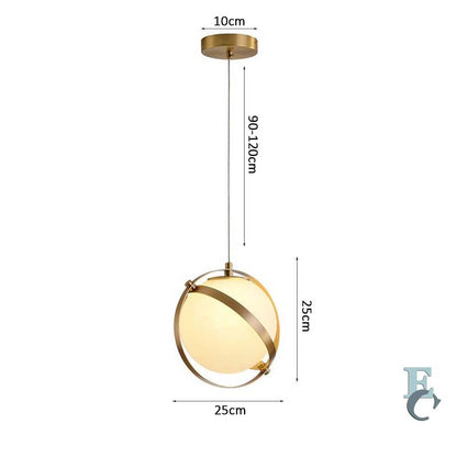Golden Framed Globe Pendant Light