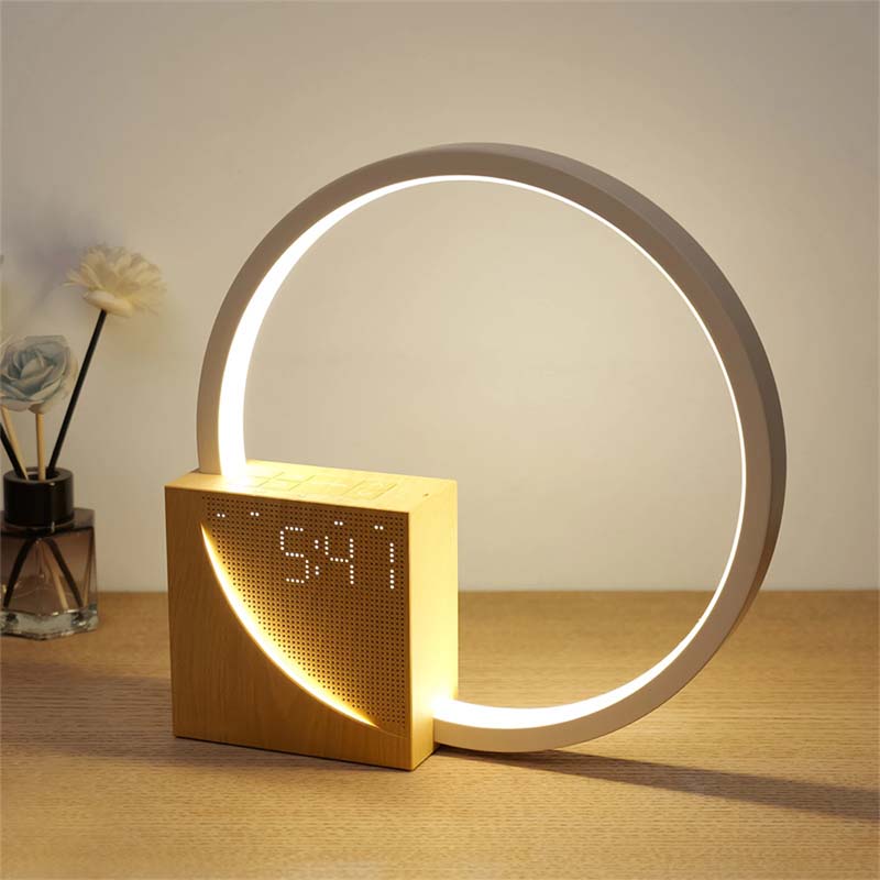 Table lamp-bedside alarm clock.