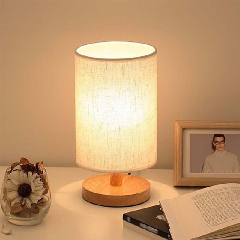 Wooden bedside lamp