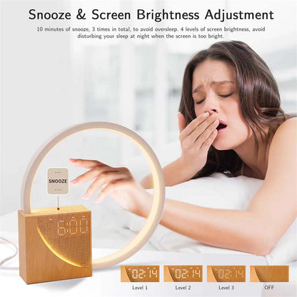 Table lamp-bedside alarm clock.