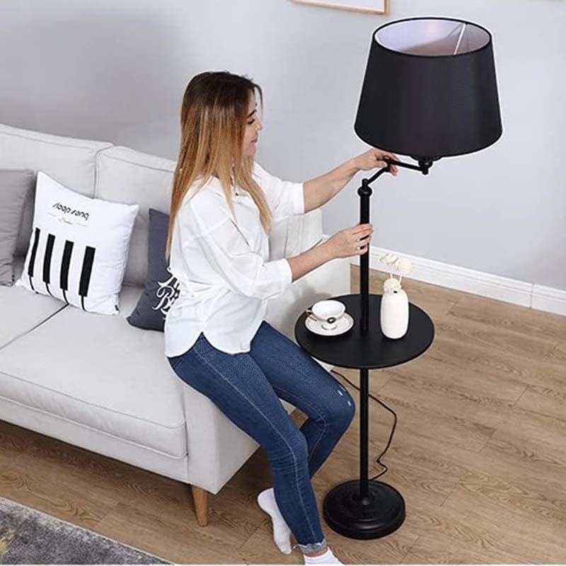 Modern Floor Lamp with Shelf in Scandinavian Style