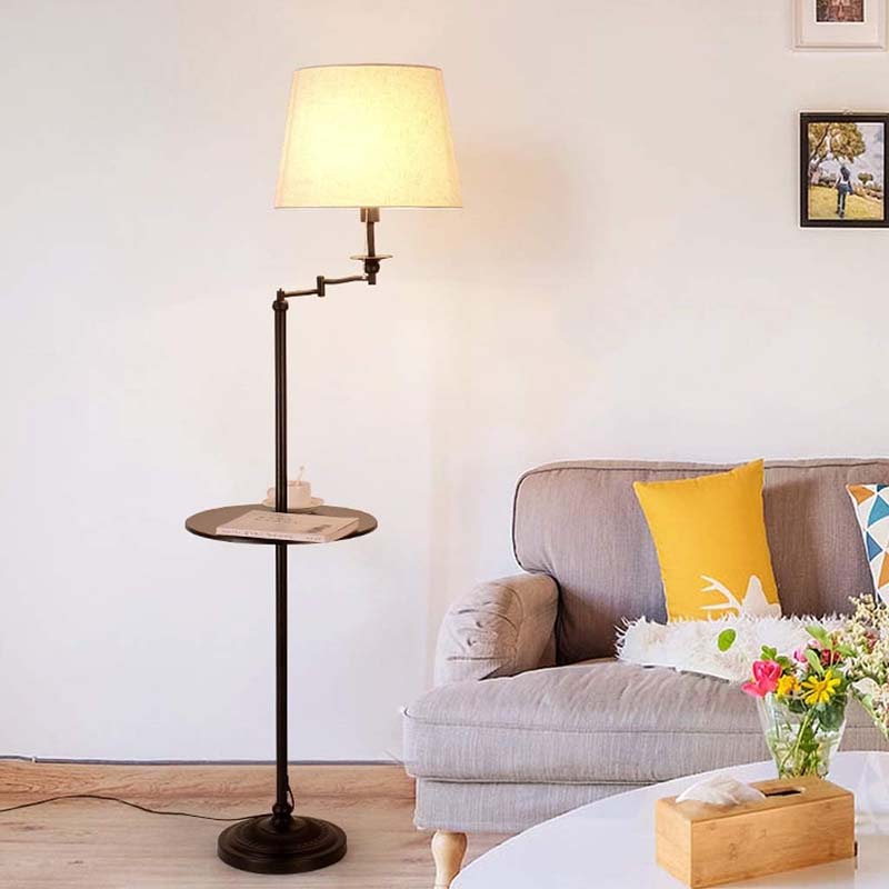 Modern Floor Lamp with Shelf in Scandinavian Style