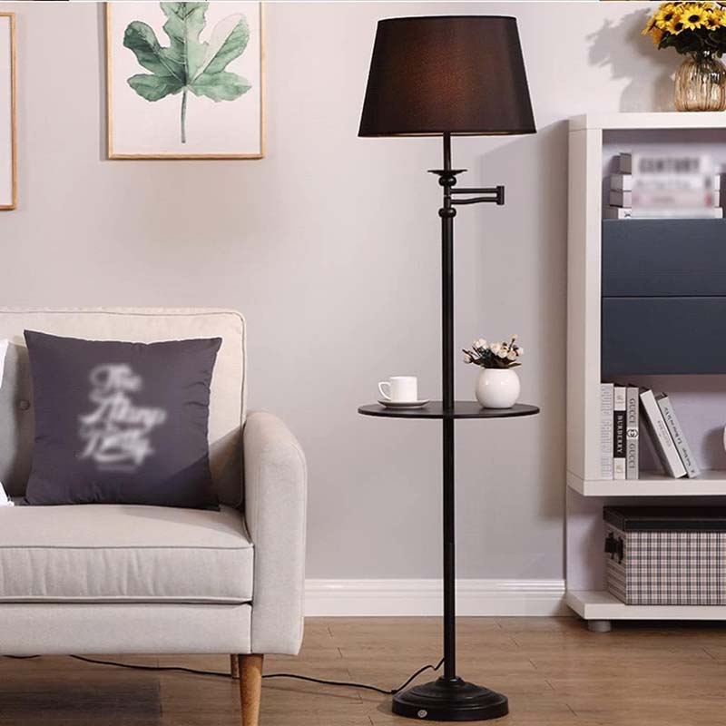 Modern Floor Lamp with Shelf in Scandinavian Style