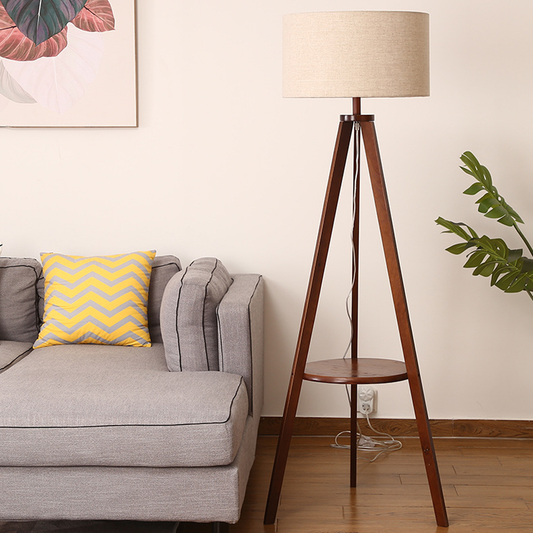 Wooden floor lamp in Scandinavian style