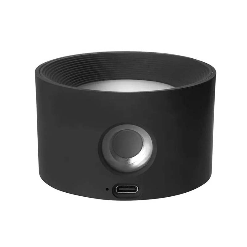 Black LED wall light with USB charging, rechargeable, touch and remote control, 3 brightness modes, 360° rotation, magnetic mount