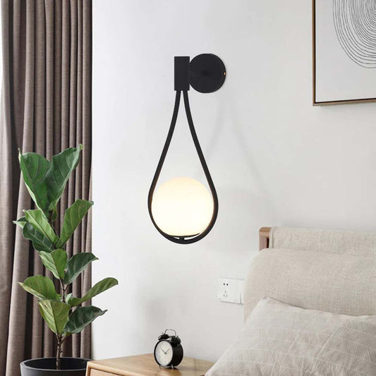 Modern Wall Sconce with Sphere in Loop