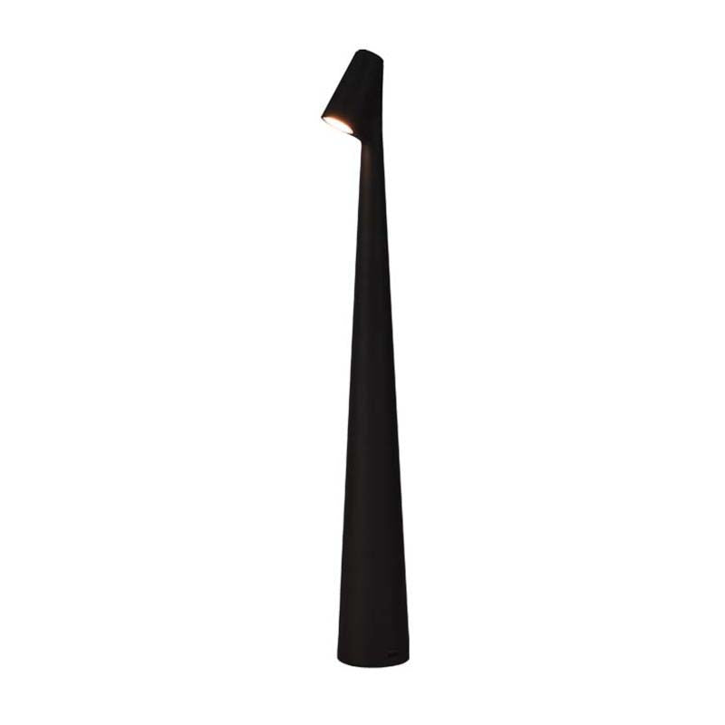 Black table lamp on a white background
