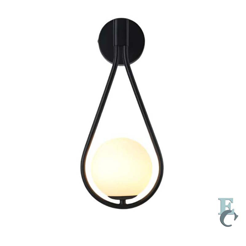 Black wall sconce on a white background.