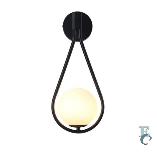 Black wall sconce on a white background.