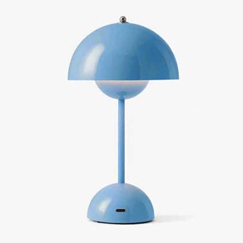 Blue table lamp on a white background