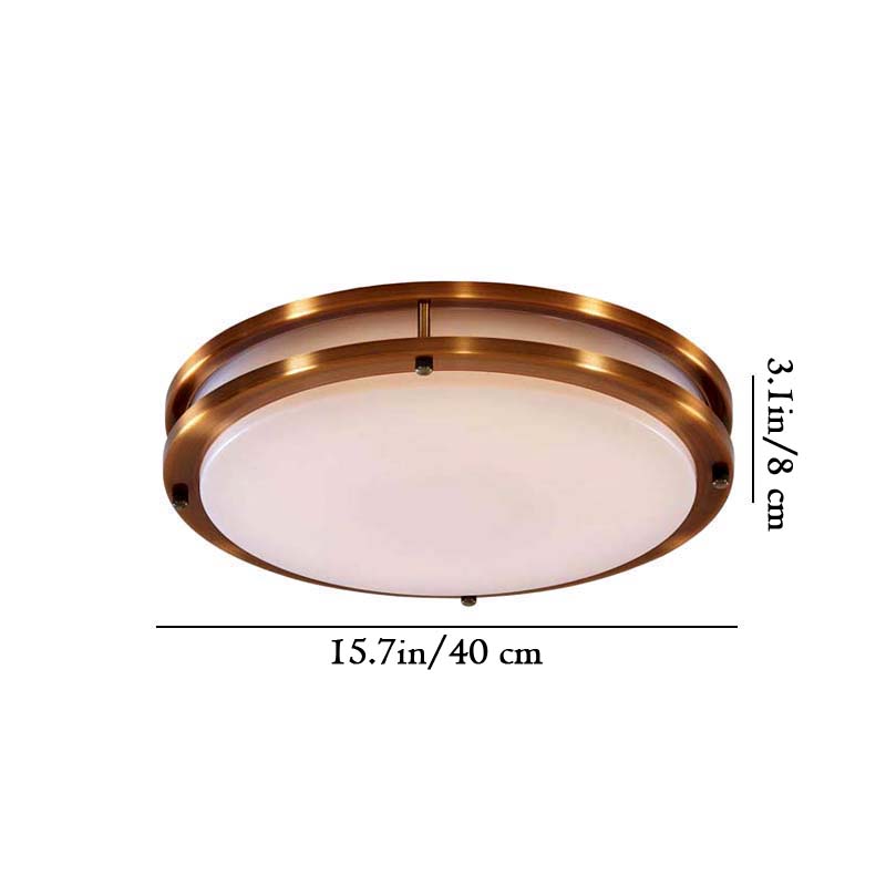 Ceiling light fixture with measurements on a white background