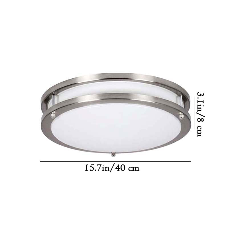 Ceiling light fixture with measurements on a white background