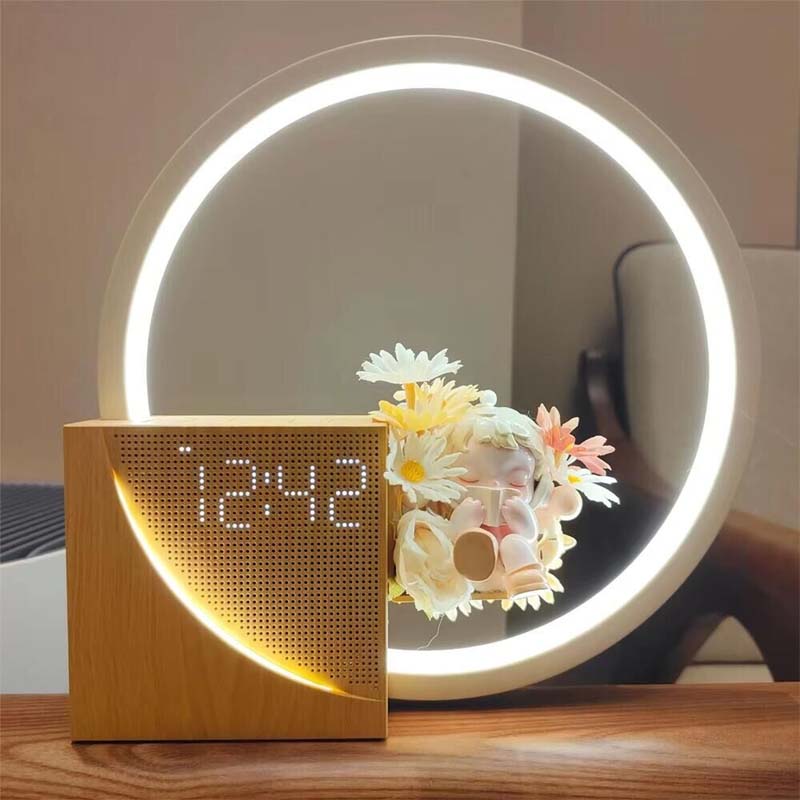 Modern wake up light sunrise alarm clock with soft LED lighting