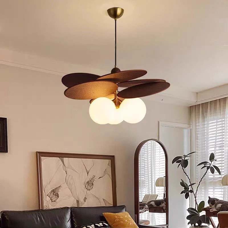 Decorative pendant light in a modern living room