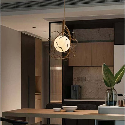 Forest Moon LED light in a home kitchen interior
