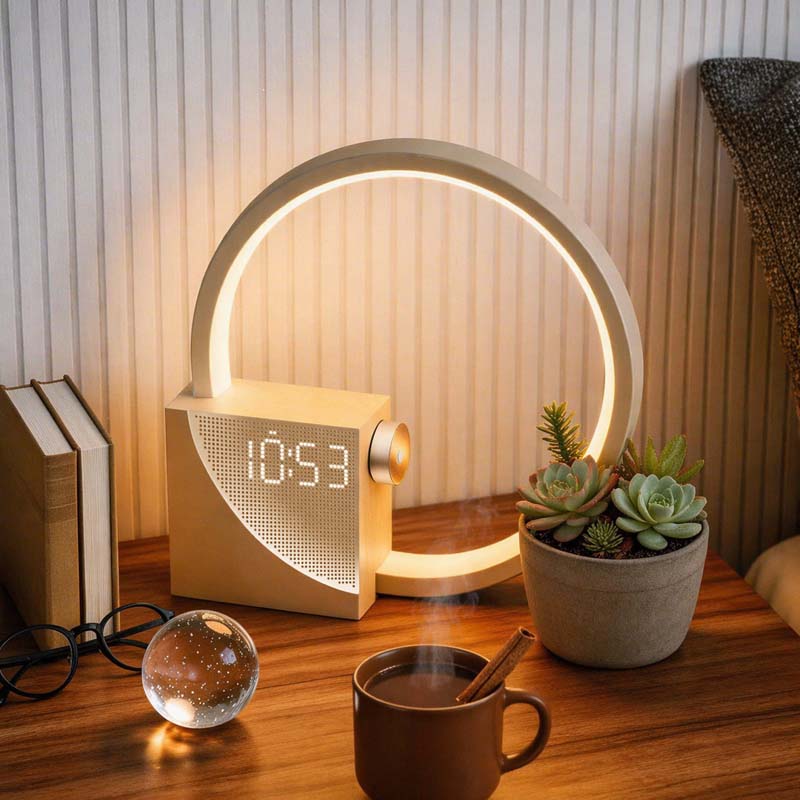 Wake up light alarm clock with adjustable brightness