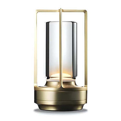 Gold and glass lamp on a white background