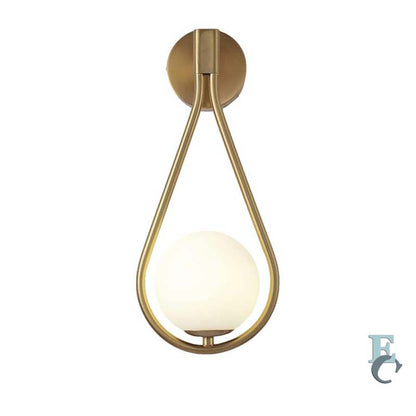 Gold wall sconce on a white background.