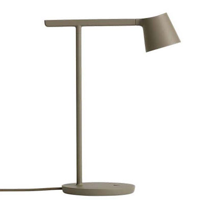 Modern table lamp with green lampshade on white background.