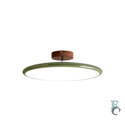 Ceiling light fixture with wooden finish on a white background