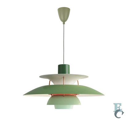 Green pendant lamp on a white background
