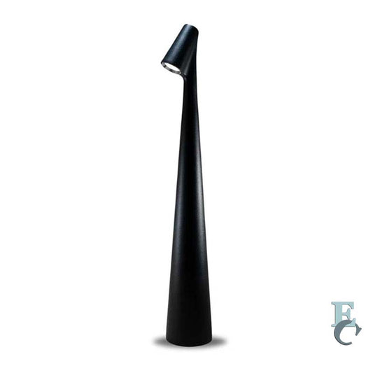 Black table lamp on a white background