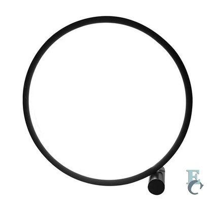 Black round night light on white background