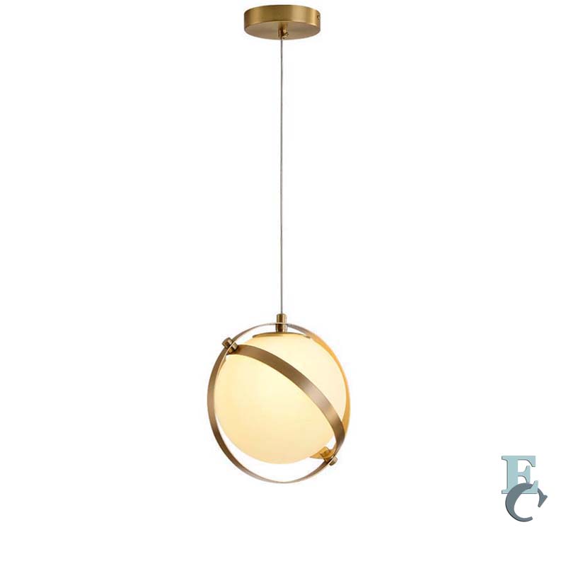 Golden Framed Globe Pendant Light