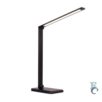 Black LED desk lamp on a white background
