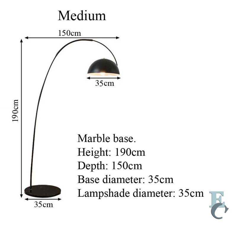 Arched bowl-shaped lamp