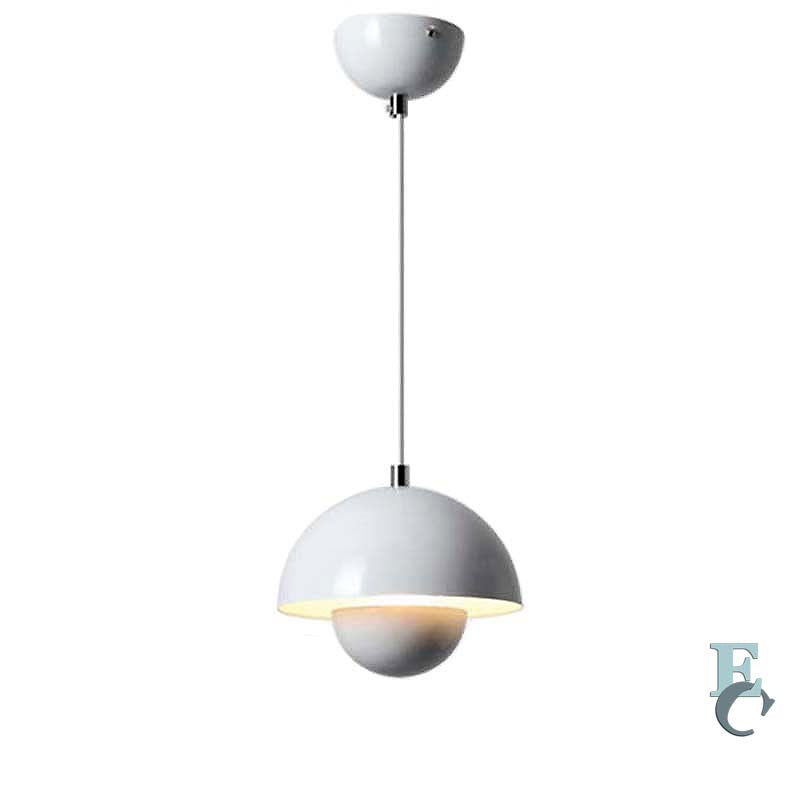 White pendant light on a white background