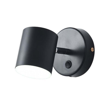 Black wall-mounted light fixture on a white background