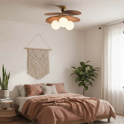 Modern ceiling light in a cozy bedroom with neutral tones
