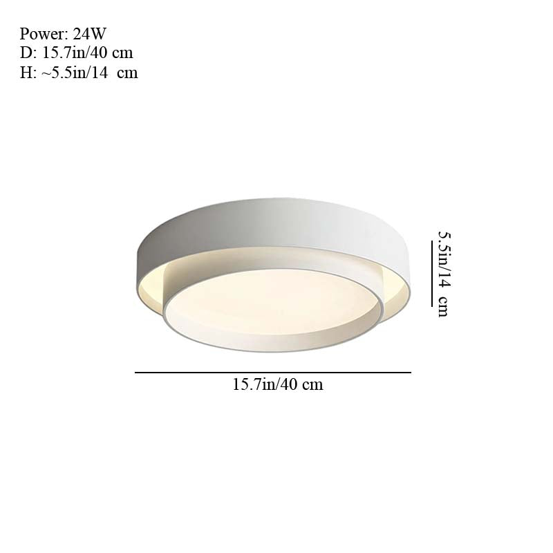 Ceiling light fixture with dimensions on a white background