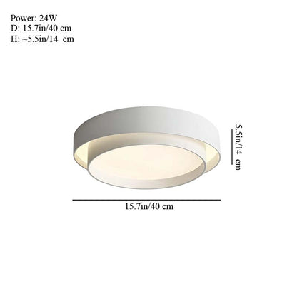 Ceiling light fixture with dimensions on a white background